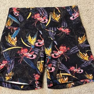 floral lululemon biker shorts